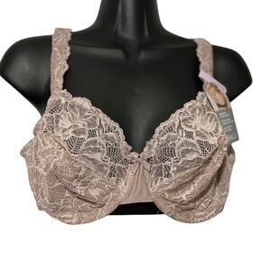 Bali Womens Bra 38D Lace Desire Underwire Full Coverage Lightly Lined DF6543
